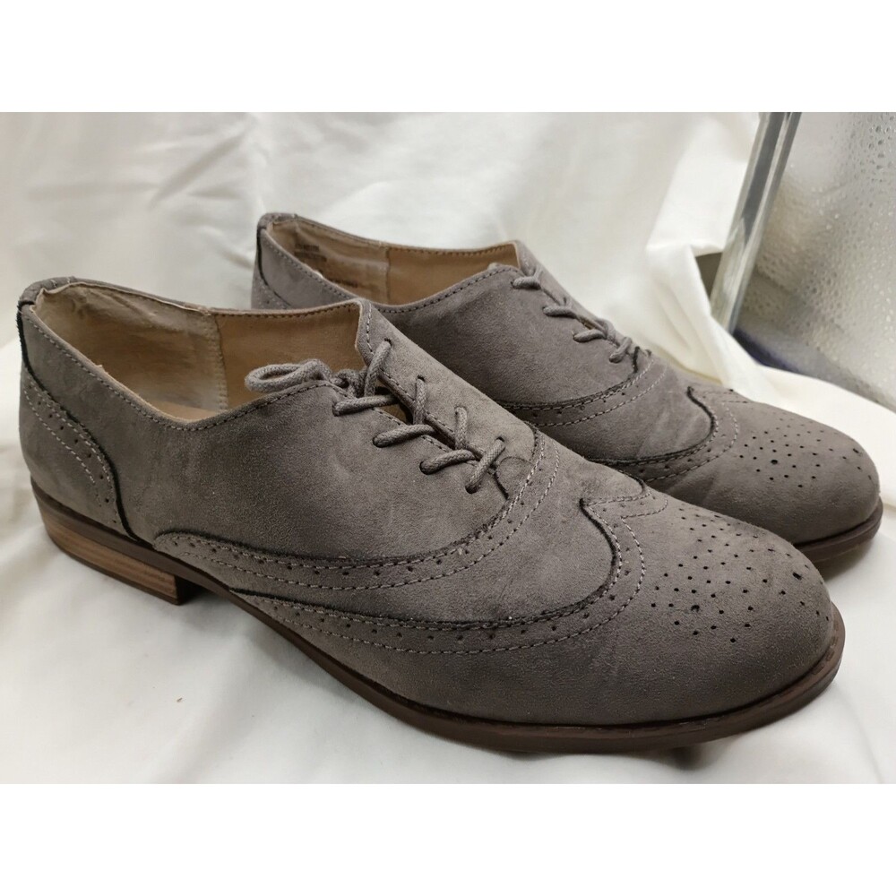 Cliffs by White Mountain Sharlyn Grey Wingtip Oxford Flats Women 7.5 M